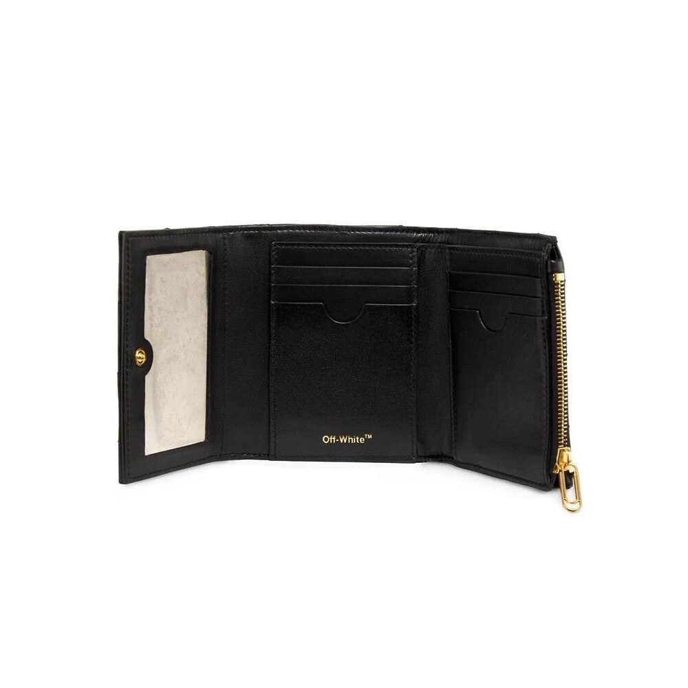 Authentic Off-White Jackhammer French Leather Black Wallet *NEW WITH FLAW* - Picture 2 of 11